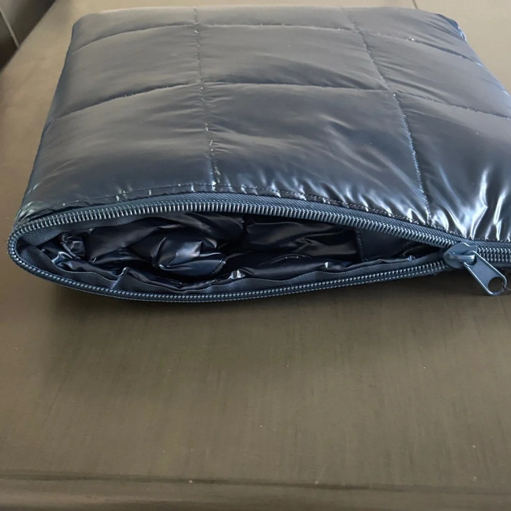 Luxurious Navy Blue Quilted Throw Blanket